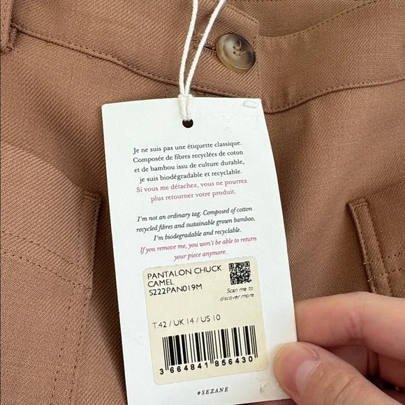 NWT $180 Chuck Pants in Camel Vintage Style- Size 42 - Picture 4 of 4